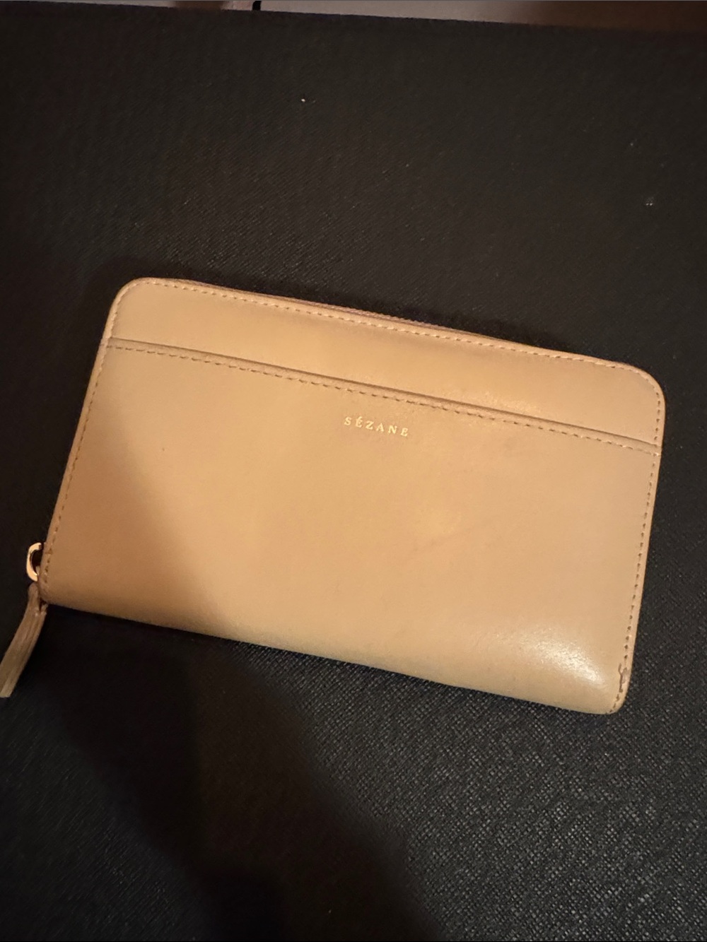 Sezane Leather Zip Wallet
